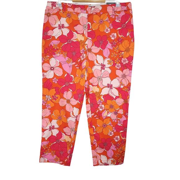 Talbots Perfect Crop Pants in Tossed Flower, Size 14, NWT - Picture 2 of 13